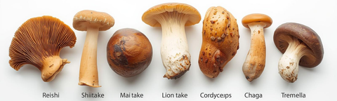 Pilzmischung (Reishi, Shiitake, Maitake, Löwenmähne, Cordyceps, Chaga, Tremella)